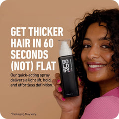 Boldify volume-boost spray mist creates fuller, lasting texture.