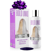 Bold Uniq Shampoing violet et sa bouteille, pour neutraliser les tons jaunes