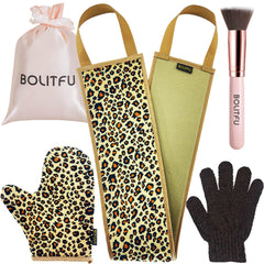 Guante autobronceador BOLITFU leopardo para acabado uniforme y sin manchas