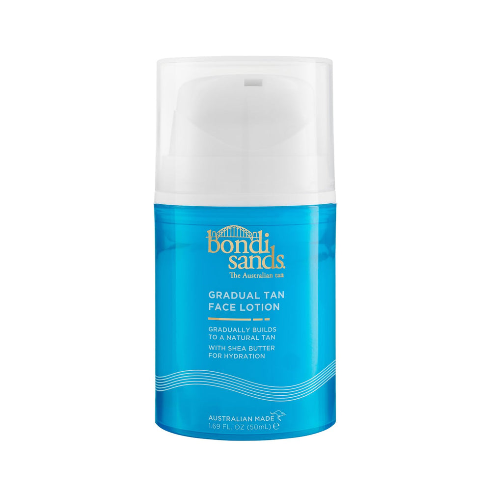 Bondi Sands Gradual Tan Face Lotion: envase visible, tono natural y suave.