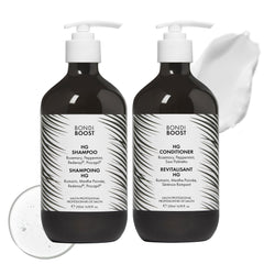 BondiBoost HG: champú anti-caída en botella, ideal para cabello fino.