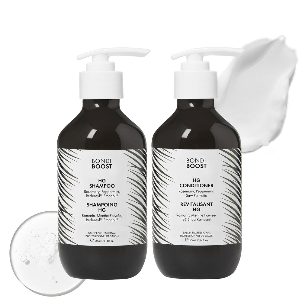 BondiBoost HG Champú anti-caída, botella frontal, cabello más denso y suave