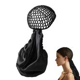 bonete envolvente 2 en 1 con interior satinado de doble capa para conservar la humedad nocturna.