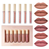 BONNIE CHOICE set labios nude matte 6 tonos para looks versátiles