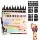 BONTOP marcadores para piel para tatuajes temporales con colores vibrantes
