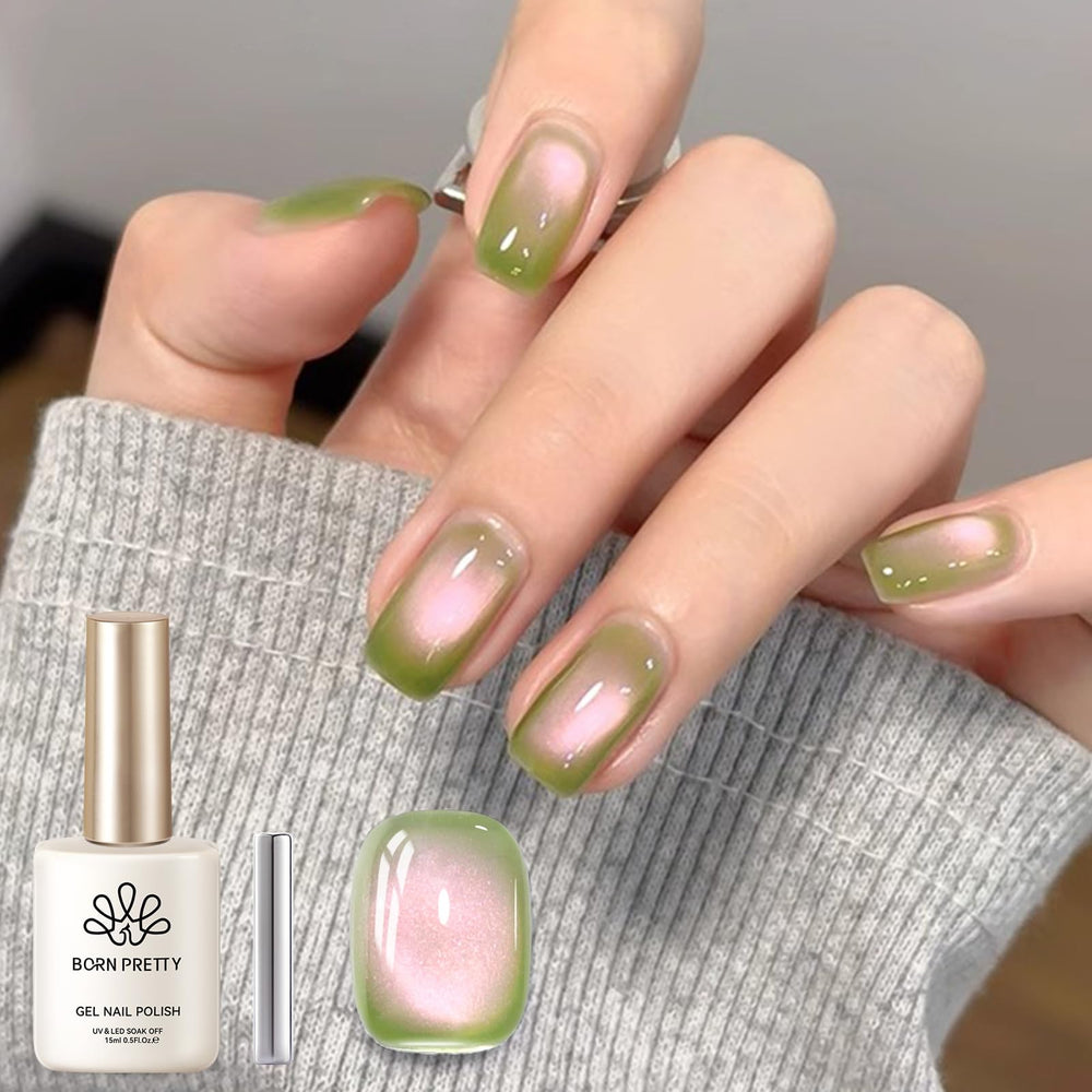 Born Pretty Cat Magnetic Eye Gel Esmalte, enfoque flor, brillo cerámico para uñas.