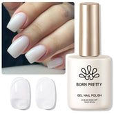 Born Pretty Gel Blanco Lechoso, bote translúcido, look suave para manicuras discretas.