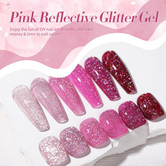Acabado disco rosa de Born Pretty para uñas llamativas.
