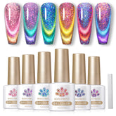 Born Pretty esmalte gel magnético gato 9D holografico para uñas llamativas