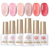 Born Pretty gel nude rosado, botella con brillo translúcido para uñas naturales