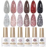 Born Pretty Esmalte Gel Reflectante Rojo: brillo intenso para fiestas.