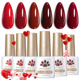 Born Pretty Esmalte gel rojo burdeos, color intenso para una manicura duradera.