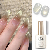 Born Pretty Gato Dorado: gel imantado con brillo holográfico para uñas luminosas