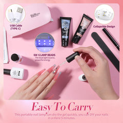 Born Pretty gel de extensión rosa para un look elegante.