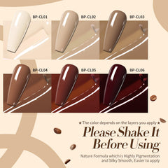 Born Pretty gel nude color, tono marrón suave para un look natural y duradero.