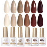 Born Pretty gel nude marrón en estuche, ideal para manicuras caseras duraderas.