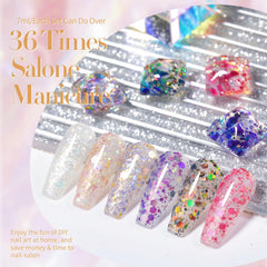 Born Pretty glitter sequins gel nail polish verde luminoso para efectos festivos