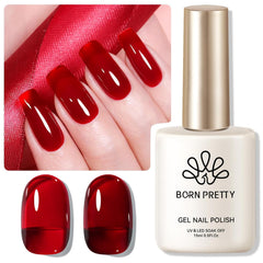 Born Pretty Jelly Burgundy, botella del esmalte gel, tono intenso y translúcido adaptable.