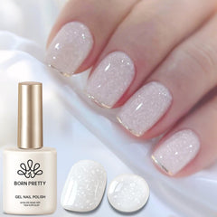 Born Pretty Jelly Gel Nail Polish bottle shows milky white translucent finish for at home manicures