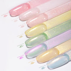 Born Pretty Jelly Gel Nail Polish glitter nude pink con brillo sutil
