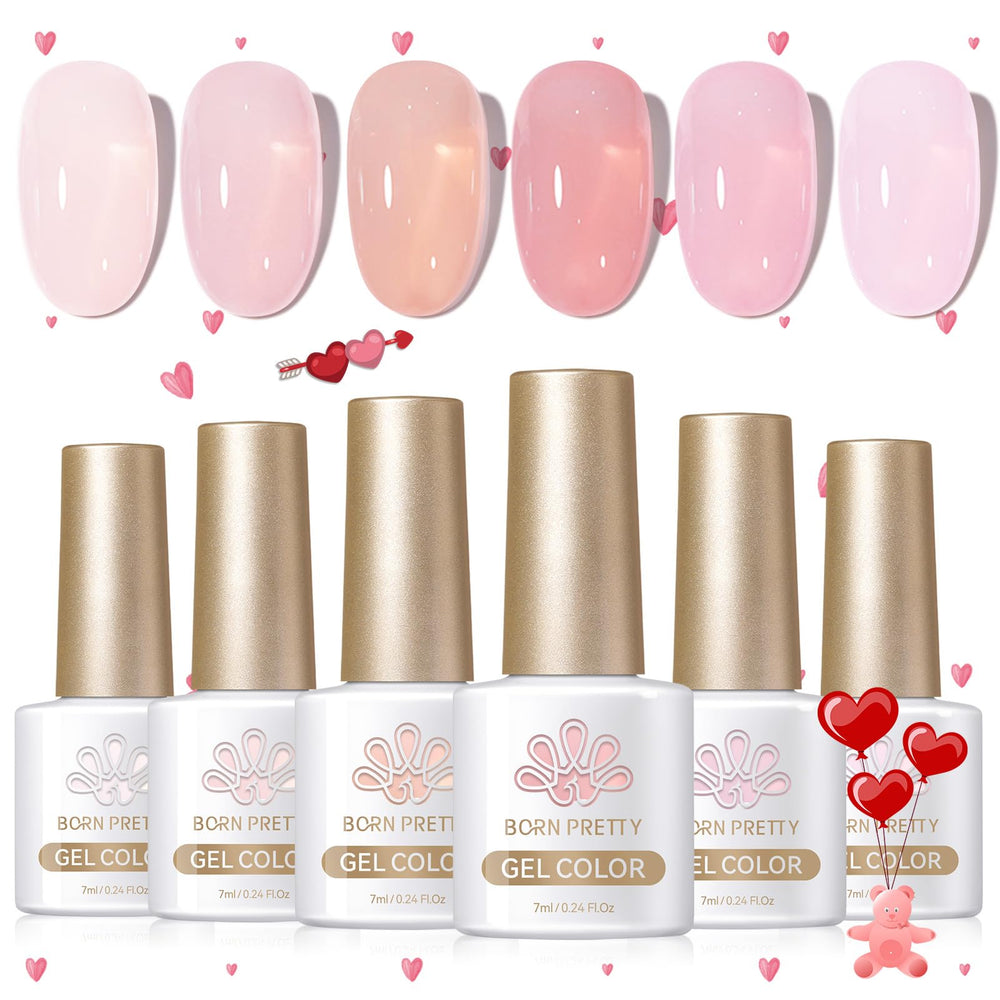 Born Pretty Jelly Pink Gel: botella translúcida con brillo para uñas.