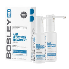 BosleyMD Minoxidil Spray sin desorden facilita la aplicación del tratamiento para la pérdida de cabello.