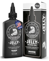 Bossman Jelly Beard Oil frente: botella visible que promete control y definición