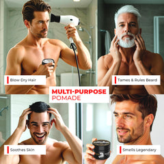 Aplicación diaria de Bossman pomada ayuda a peinar cabello mojado para fijación duradera.