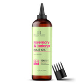 Botanic Hearth Aceite para cabello, crecimiento visible en la botella y cuero cabelludo saludable.