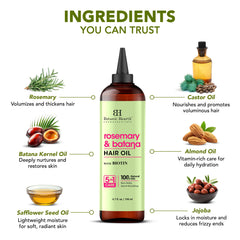 Botanic Hearth Aceite para cabello, ingredientes activos naturales nutren desde la raíz.
