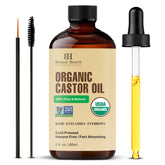 Botanic Hearth aceite de ricino en botella para cuidado capilar suave.