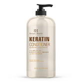 Acondicionador Botanic Hearth Keratina con Aceite de Argán, envase visible, cabello suave y nutrido.