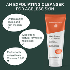 Botanic Tree mano aplicando el limpiador para una exfoliación suave.