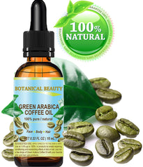 Botanical Beauty Aceite de Café Verde Arábica, aplicación facial para elasticidad y tono.
