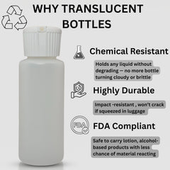 Botellas con boca ancha para rellenar fácilmente y ver contenido