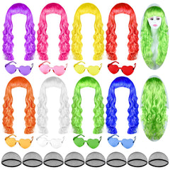 Bouiexye pelucas rizadas largas en colores vibrantes para looks festivos