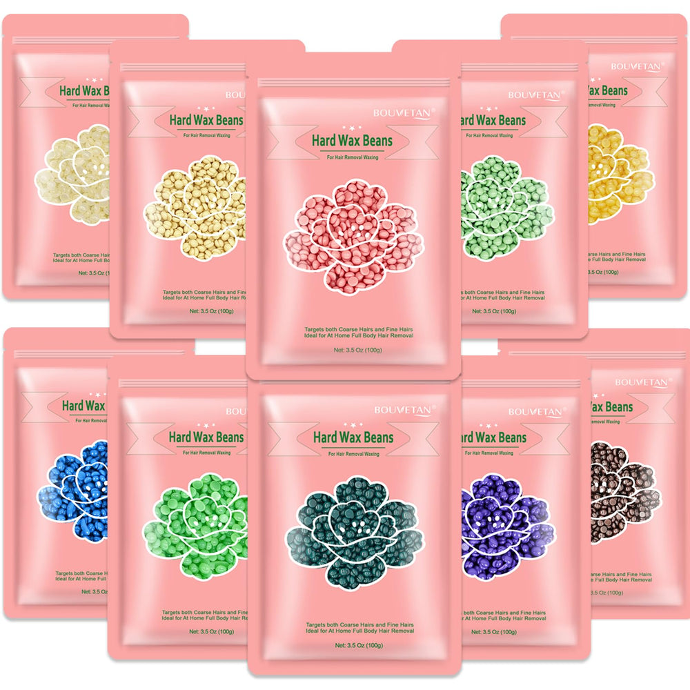 Bouvetan perlas de cera dura en variedad de colores para depilación suave y eficaz.