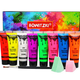 Pintura Bowitzki UV Neón para cara y cuerpo, color intenso y duradero para festivales.