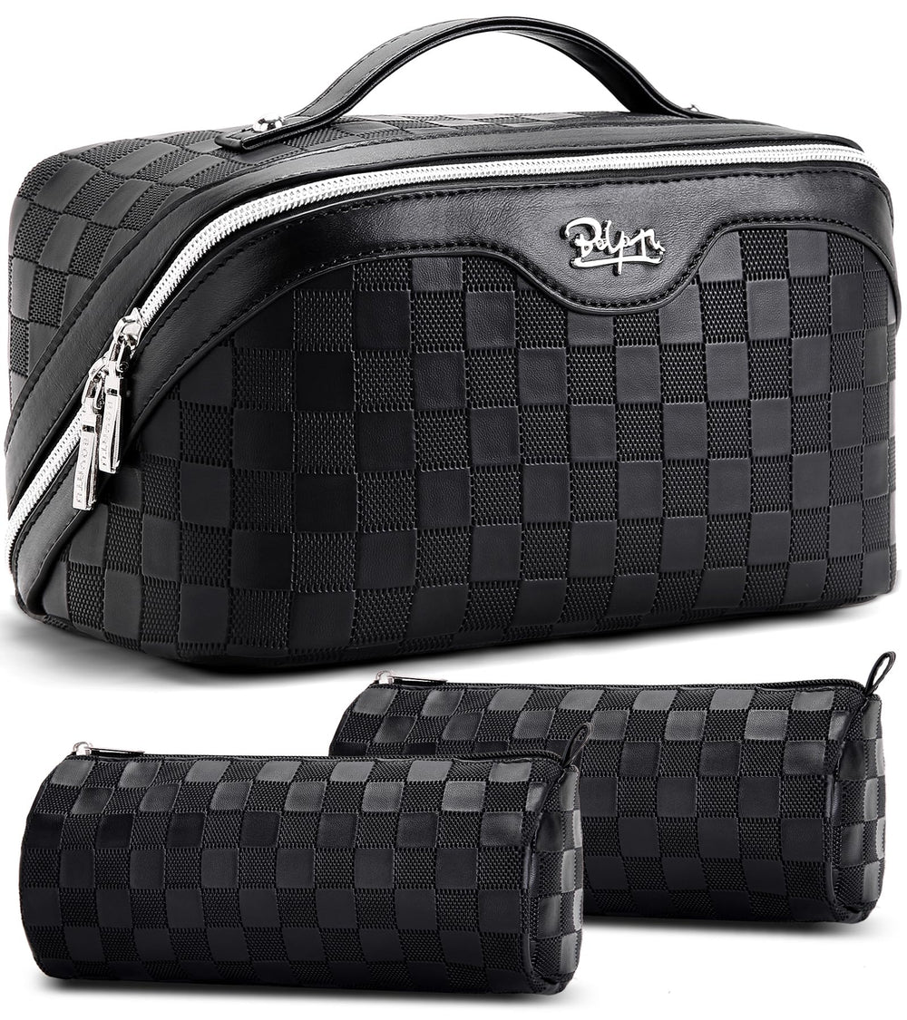 BOYATU set de bolsas de maquillaje para viaje con tres piezas, organización conveniente.