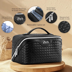 BOYATU set-bolsos-maquillaje-3-piezas, tres compartimentos para organizar cosméticos.