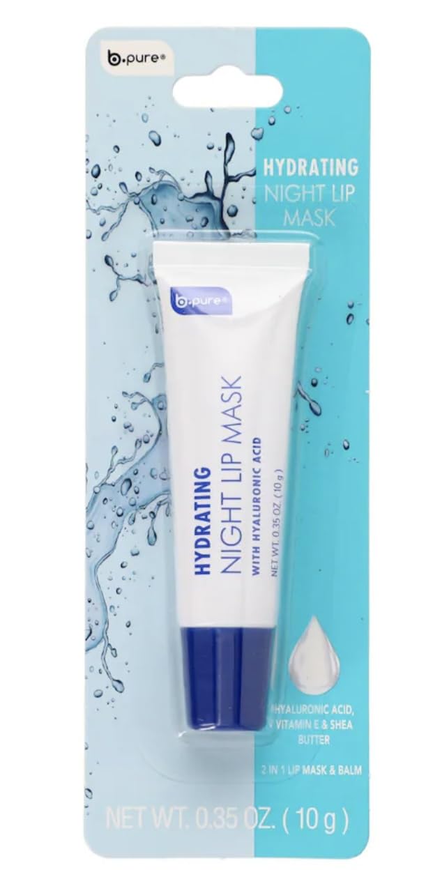 B Pure Mascarilla labios hidratante nocturna para hidratación continua y suavidad matinal