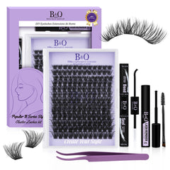 B&Qaugen Wispy Lash Clusters: conjunto de grupos de pestañas para un look natural.