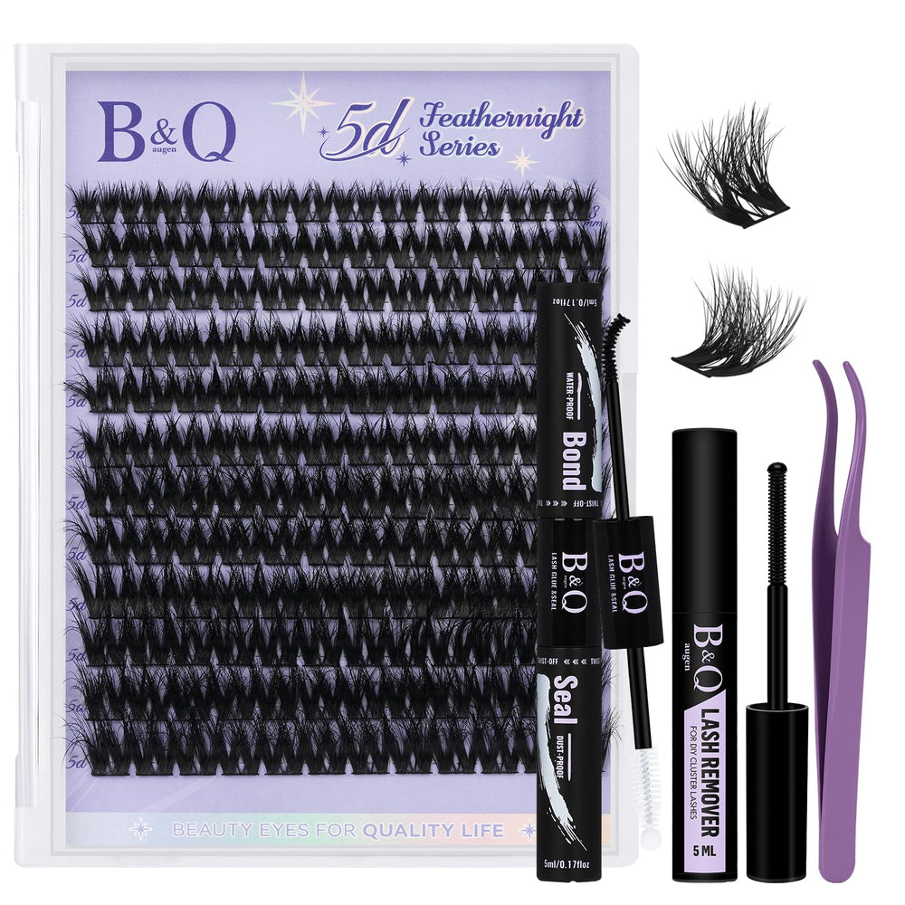 B&Qaugen Feath5D lash clusters deliver wispy volume for dramatic eyes.