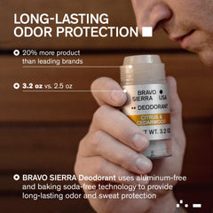 Bravo Sierra déodorant – composition naturelle avec protection longue durée sans aluminium.