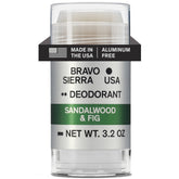 Desodorante Bravo Sierra sin aluminio en envase práctico con aroma a sándalo e higo