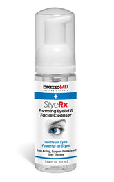 BrazzoMD Stye Relief foaming cleanser bottle, gentle daily cleansing for sensitive skin