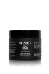 Brickell arcilla de peinado para hombre, frente del envase, sujeción firme y acabado natural.