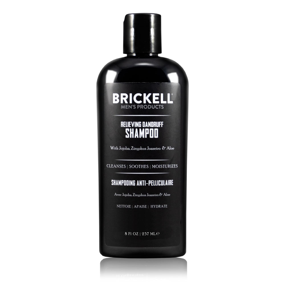 Champú Brickell para hombres, botella de 8 oz, alivio suave de la caspa.