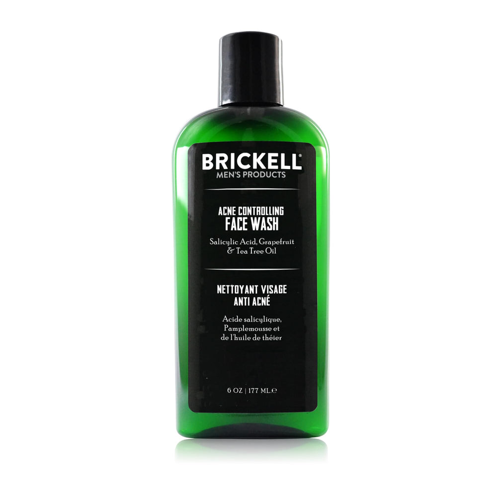 Brickell limpiador antiacné para hombres, botella-vertido, ayuda a limpiar poros sin irritación.