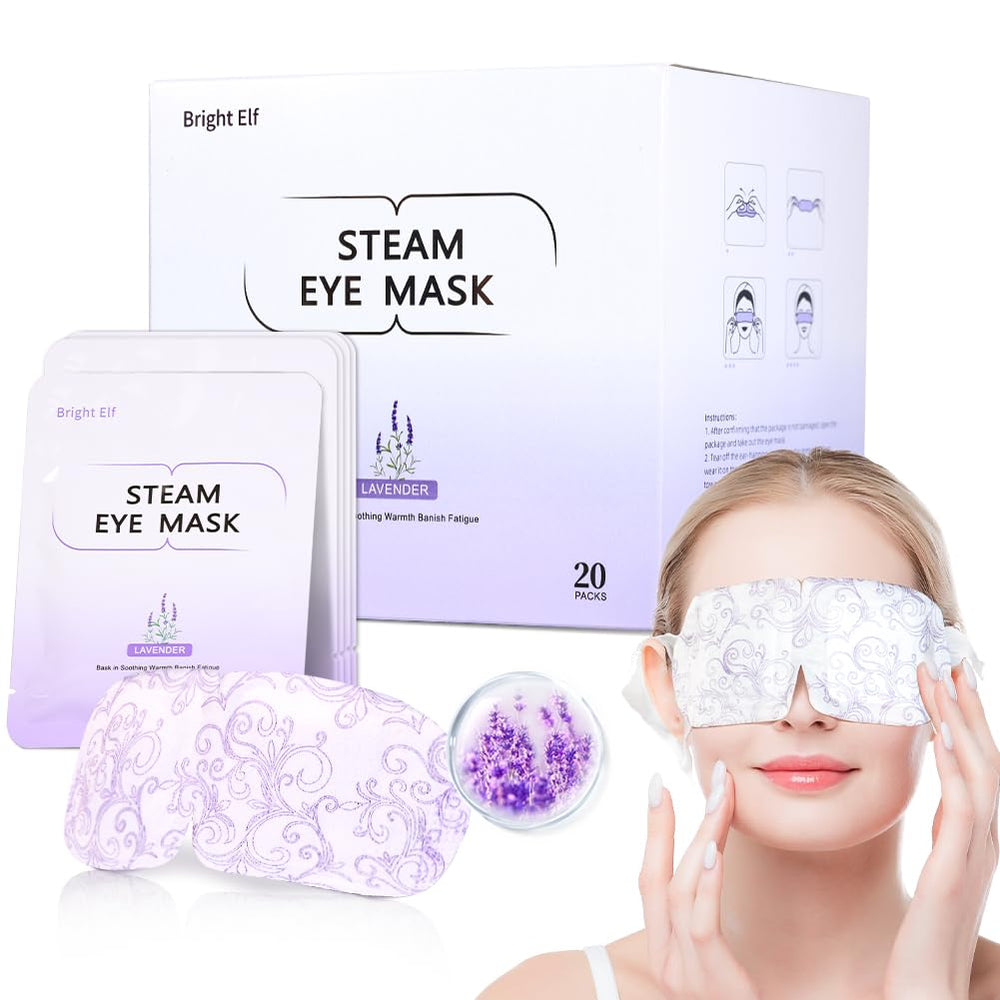 Bright Elf mascarilla ocular al vapor con lavanda para relajar ojos cansados